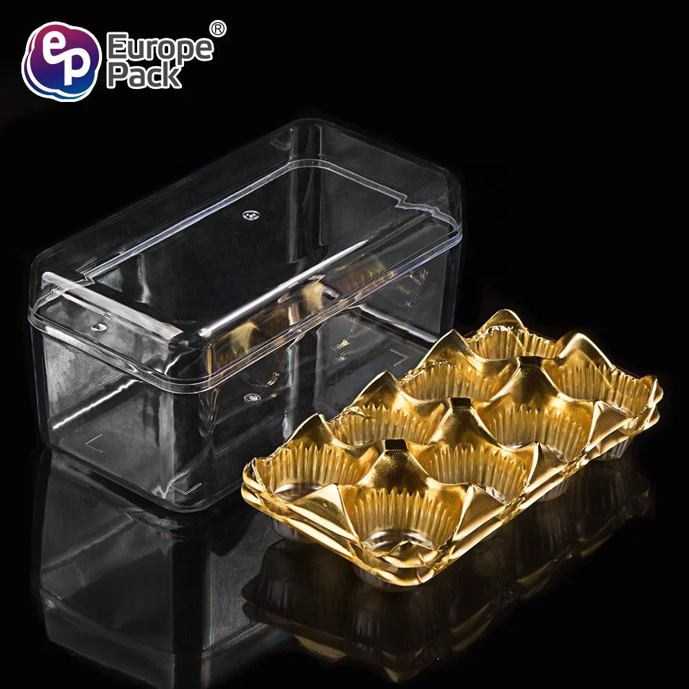 Eco friendly double layer rectangle shape luxury chocolate box with golden tray