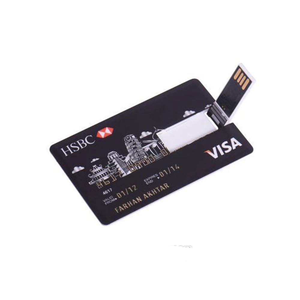 waterproof Super Slim USB 2.0 3.0 Credit Card USB Flash Drive pen drive 4GB 8GB 16GB 32GB 64GB Memory Stick
