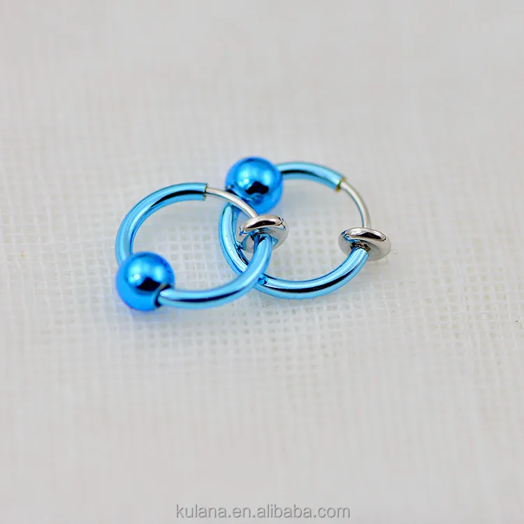 2015 новое поступление медицинского материала мяч искусственного номера пирсинг голубой нос кольцо пирсинг
