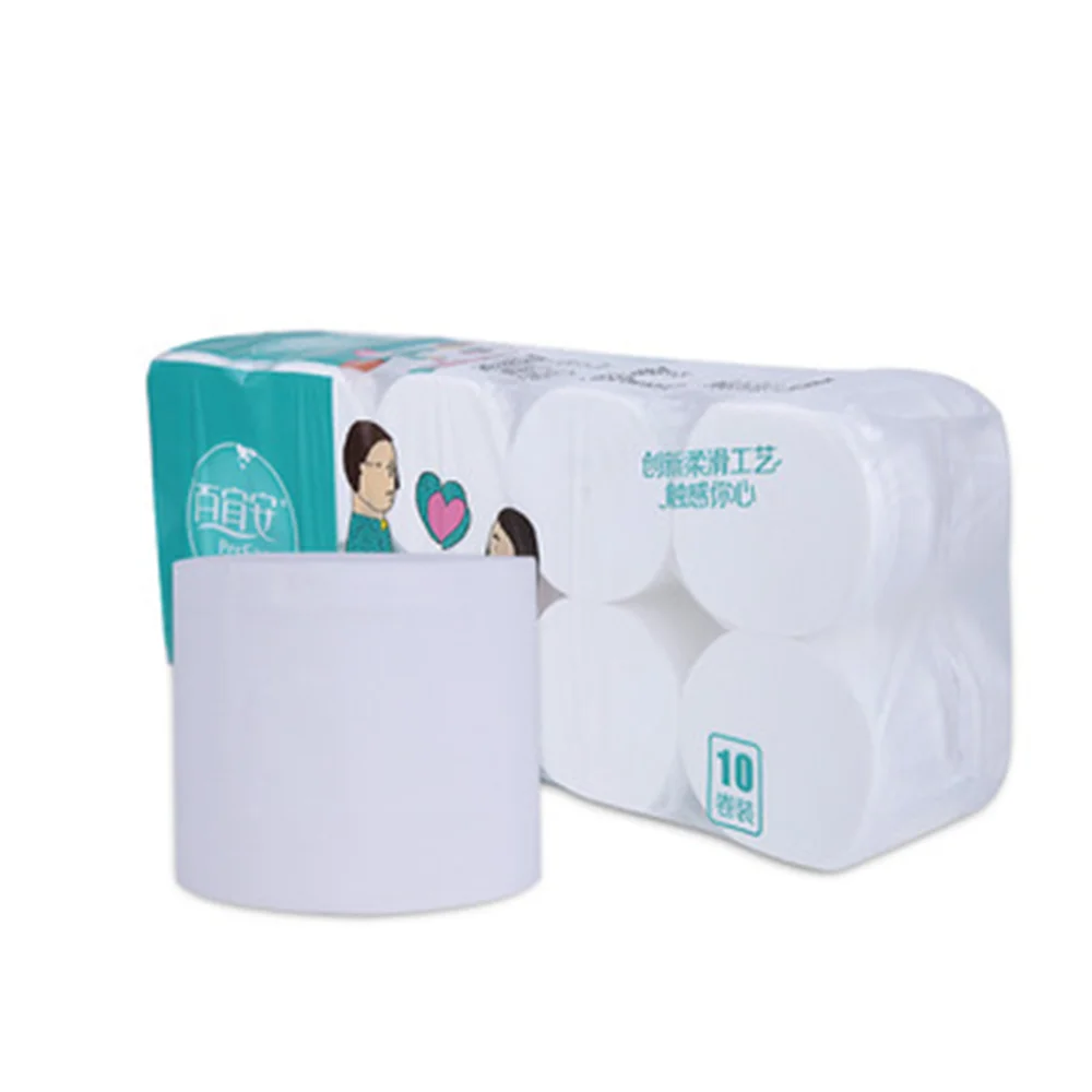 Hemp Toilet Paper Tissue Roll Bamboo Bulk Sell Soft Coreless Import 219 Sheets/ Roll - 12 Pulp 10rolls/bag 110*101mm Bag Freely