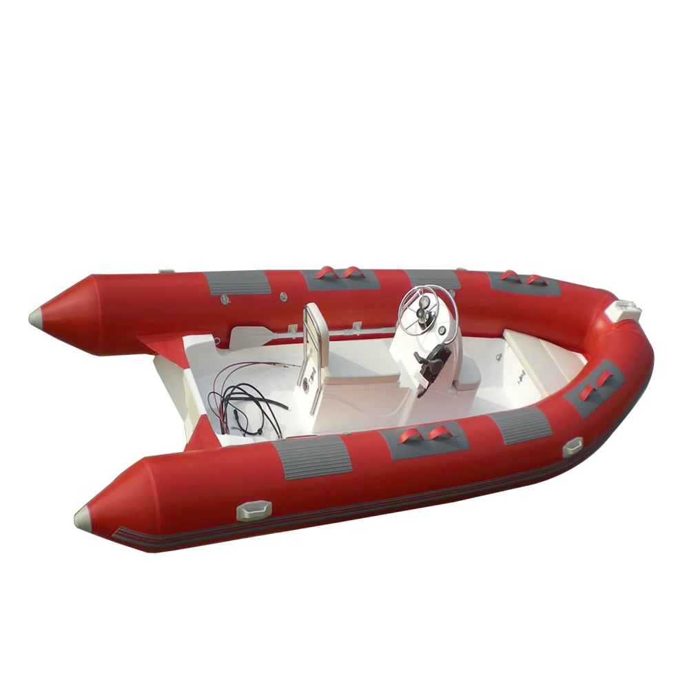 Factory directly sale fiberglass hull hypalon inflatable rib boat with hard bottom