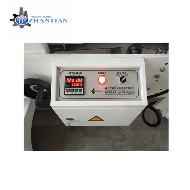 ZH-900G 3.7kw 220v paper gift box packaging bottom lock folder gluer cardboard paper box automatic box folding machine