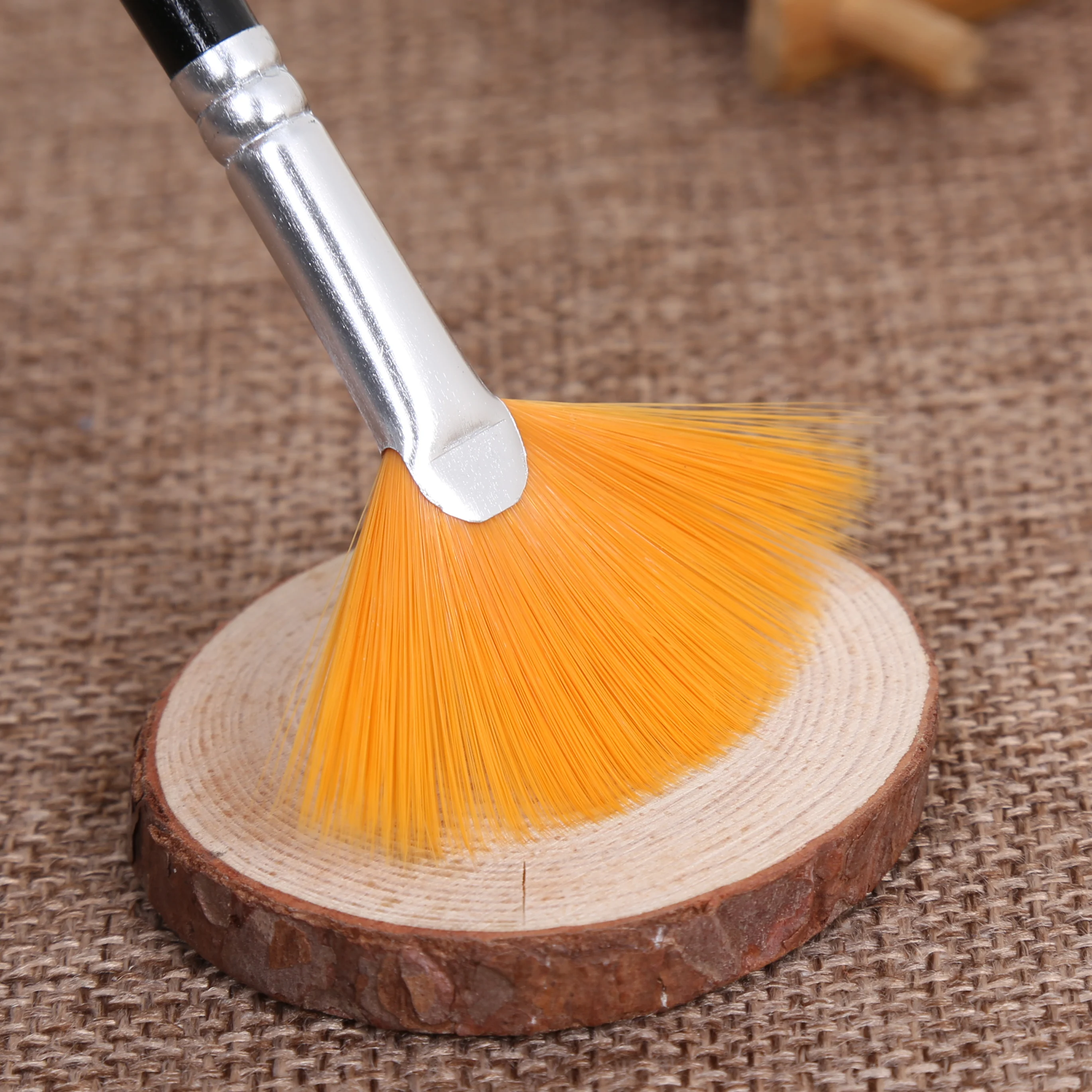 BOMEIJIA 6pcs A0138 Professional Art Supplies Black Bar Fan Design Artist Paint Brushes Pens Sets