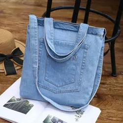 Denim Shoulder Bag for Women Tote Bag Retro Crossbody Bag Large Capacity Purse
