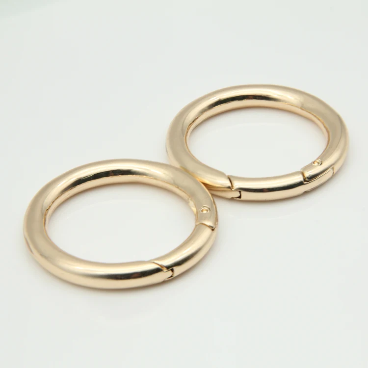 High End Mini Round Shape Metal Spring Gate Ring For Handbag Accessories