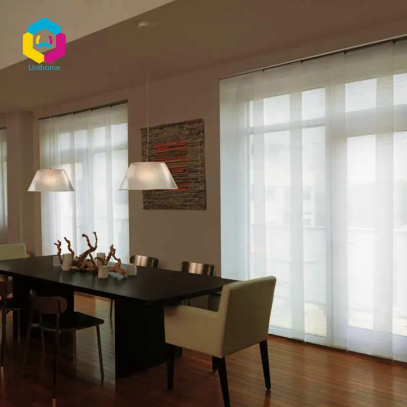 Adjustable Sliding Panel Double Rail Track Cordless Blind Curtain