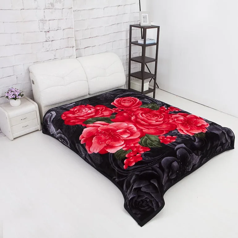 TENDER TOUCH 100 Polyester wholesaler 4kg double ply Black pakistani mink blanket