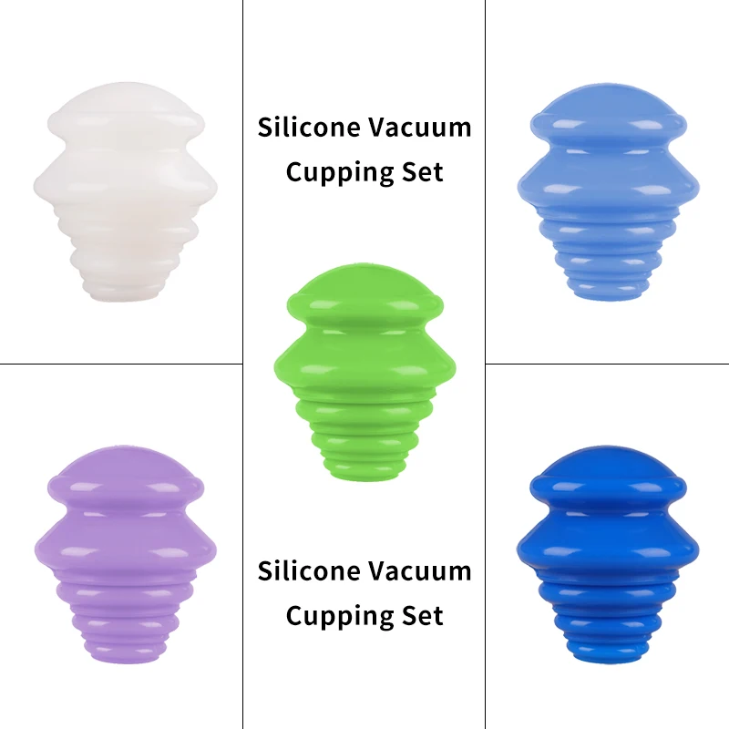 Silicone Cupping Therapy Set 4 Cups Professional Massage Suction Cup Vacuum Cupping Kit