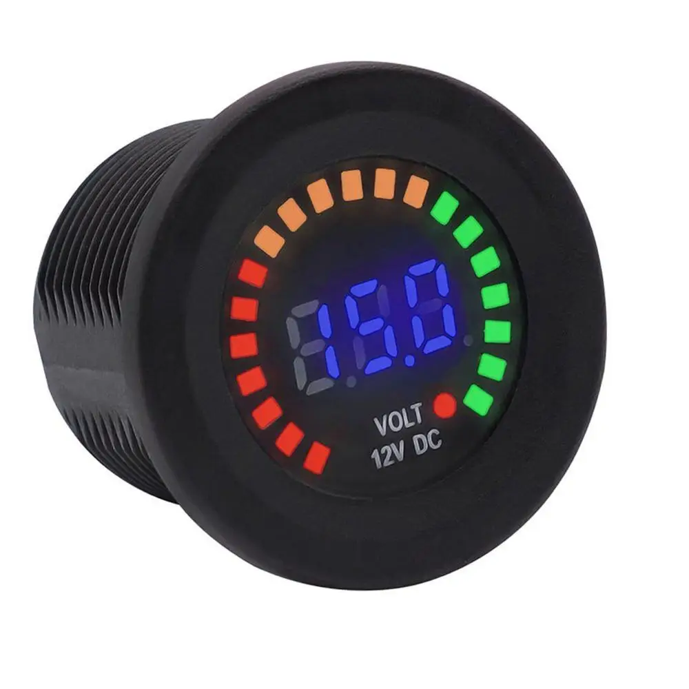 Waterproof 12V DC Voltmeter Color LED Digital Display Volt Meter Voltage Meter Scale Gauge Battery Tester