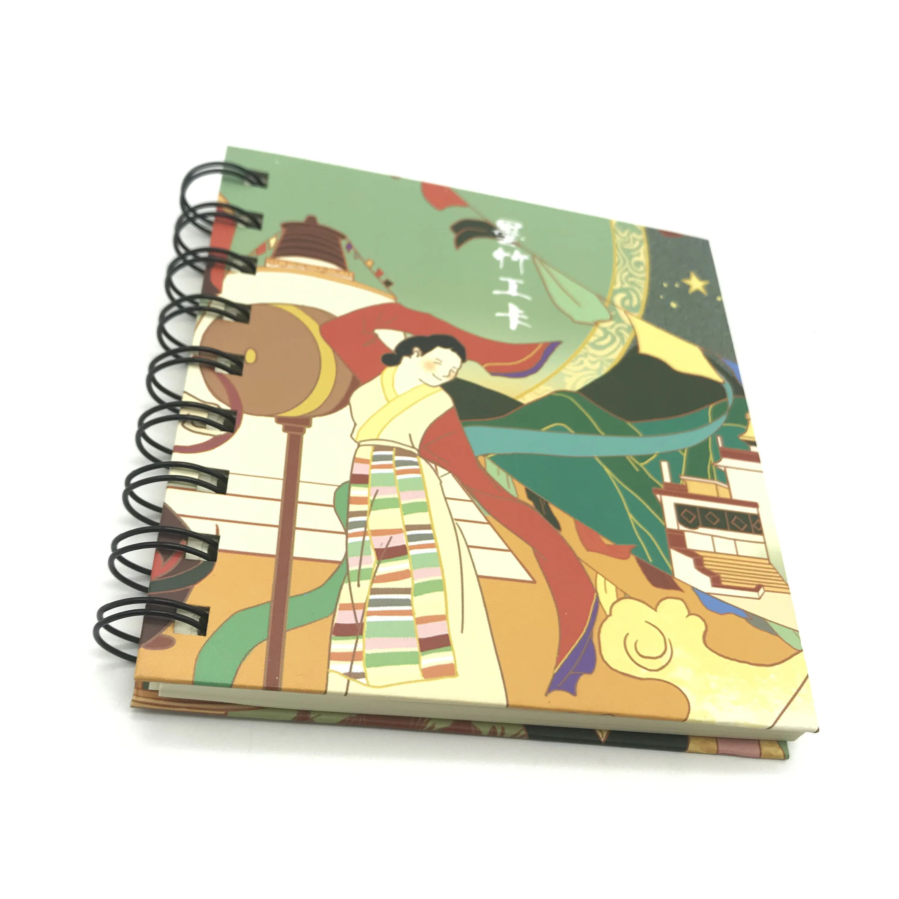 A5 custom hardcover spiral notebook with CMYK printing