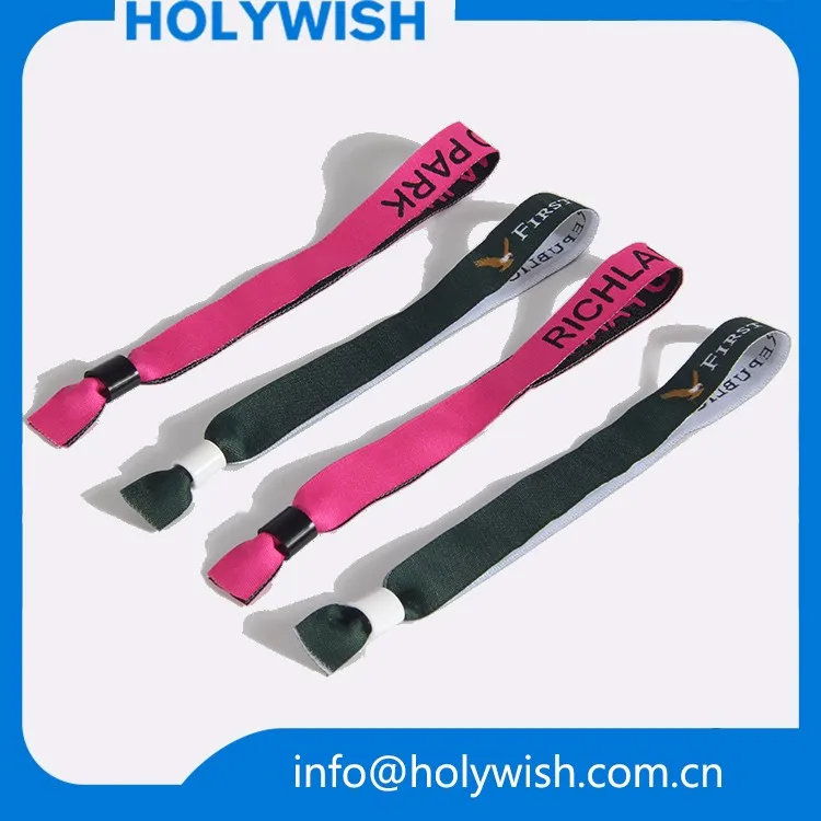 Рекламные Пользовательских Фестиваль Тканые Ткани Браслет с замком для Событий