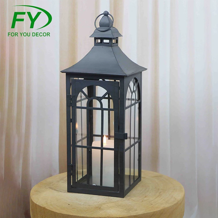
Cheap 18*13*H36.5cm garden wood candle lantern stand for home 