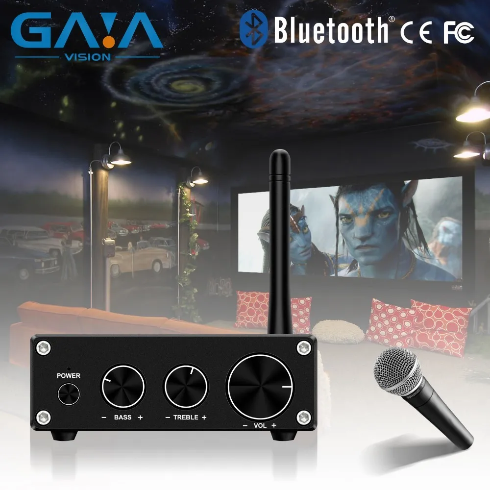 2 Channel Class D stereo mini portable amplifier with power supply and BT