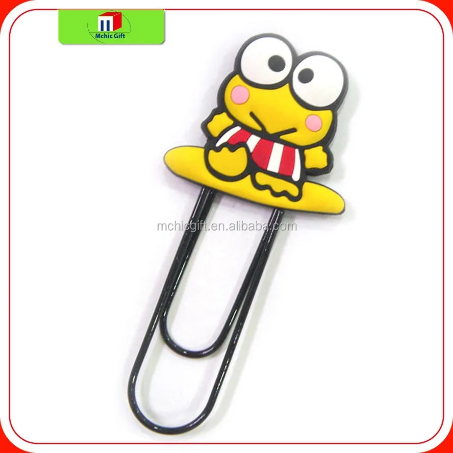 
customized cheap soft pvc rubber paperclip / rubber book mark /book clip 