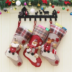 Lovely 9*16cm Christmas Stockings Socks 2022 New Year Candy Nut Gift mini Bag Xmas Tree hanging Decor
