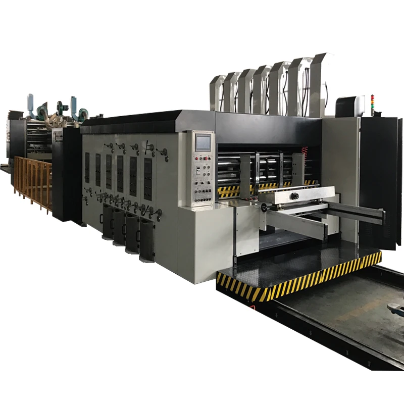 Popular Brand Automatic 4 Colors Printer Slotter Die-Cutter &Scraps Cleaner Folder Gluer Counter Ejector