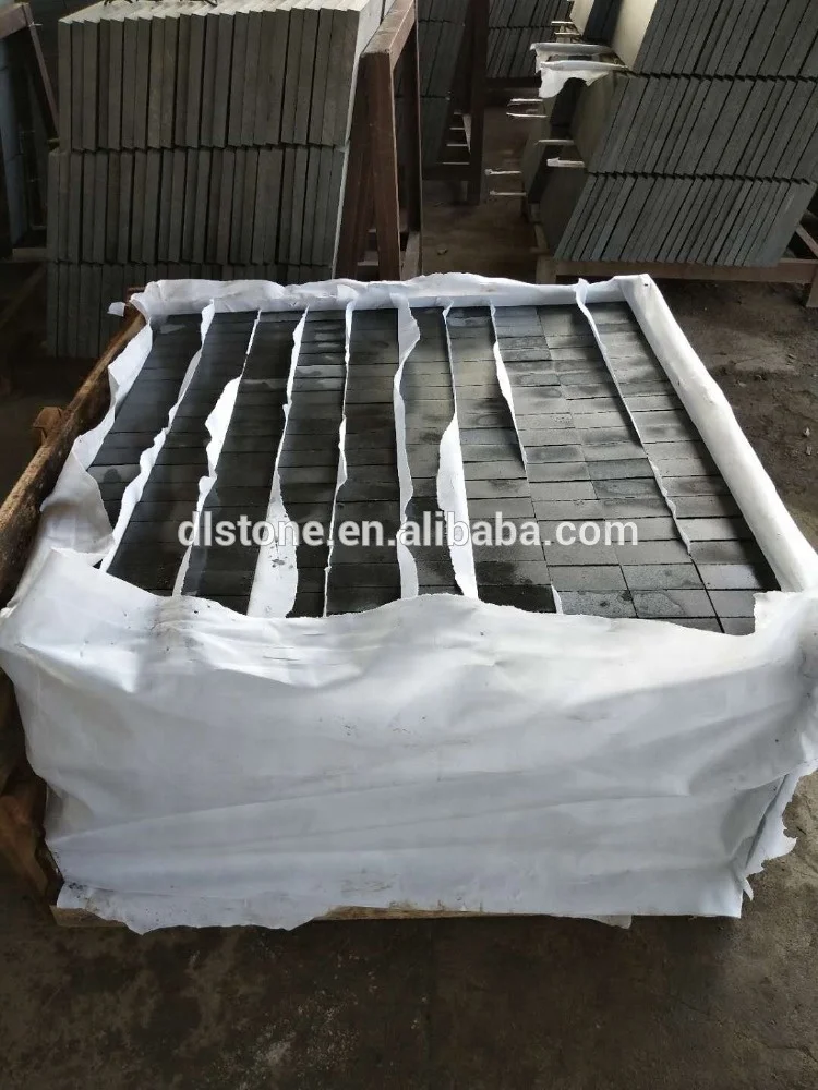 Natural Black Basalt Cubic Paver Stone
