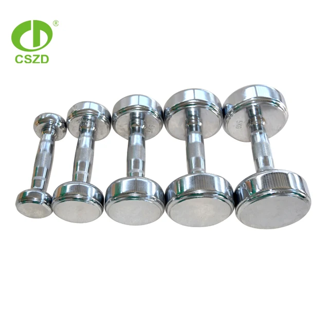 Factory Wholesale Custom Logo Cast Iron dumbbells steel chrome dumbbell for home gym exercise  fitness