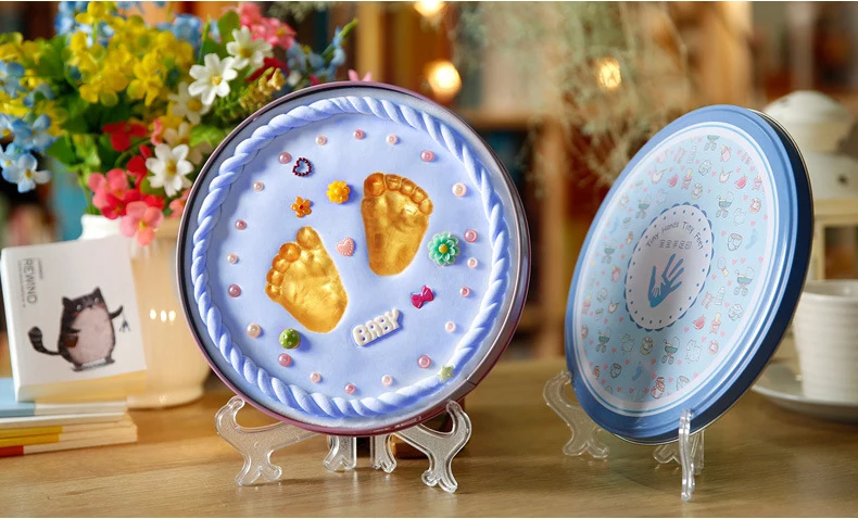 
DIY Baby Hand And Footprint Kit Newborn Keepsake Print with Non Toxic Clay Ornaments 