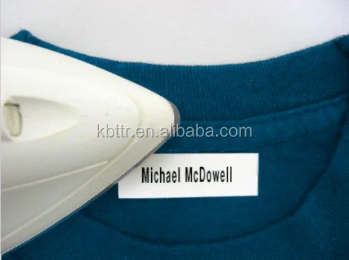 heat seat transfer adhesive clothing white iron on name tag label