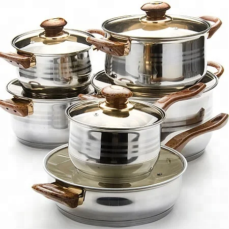 Кухонные принадлежности и набор посуды, наборы кухонной посуды из нержавеющей стали, кухонные принадлежности, наборы кастрюль и сковородок