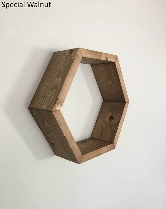 Набор из 3 шестигранных деревянных настенных полок, геометрические полки, полки с Сотами