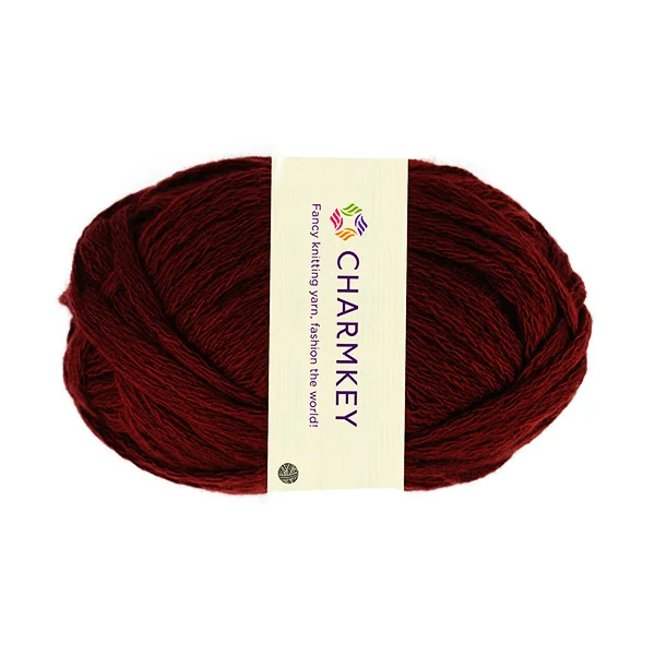 
acrylic ribbon fishnet style knit fancy yarn with pom pom edge 