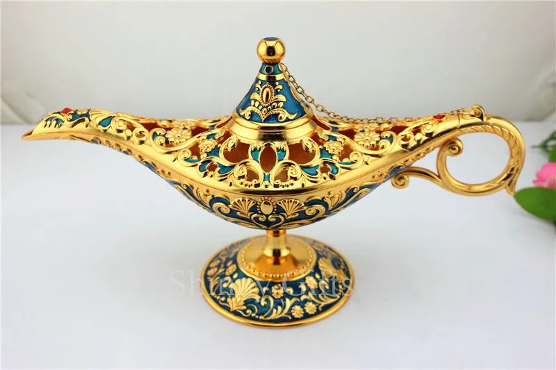 Shinny Gifts Enameled Metal Aladdin lamp souvenir Birthday Gifts