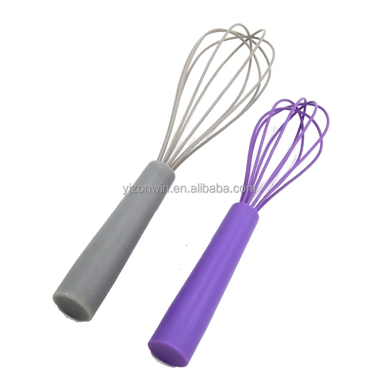 Item H1-046 durable 2 pcs silicone egg beater set egg whisk with pp handle