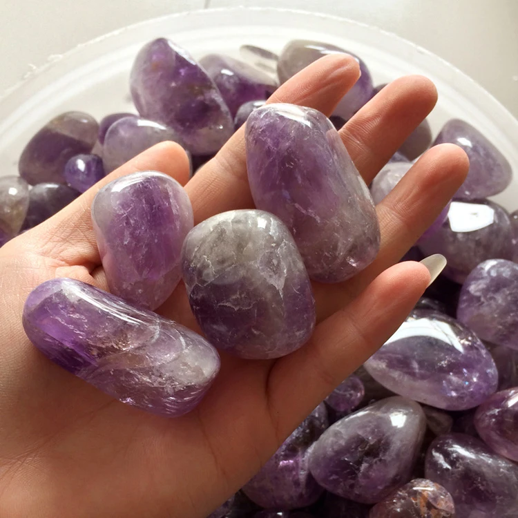 Wholesale Natural Quartz Amethyst Crystal Tumbled Stones for sale