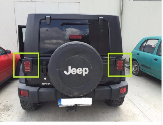 Morsun-Newest for 2007-2018 JK JKU Wrangler black led rear tail light  brake/reverse tail lamps for jeep