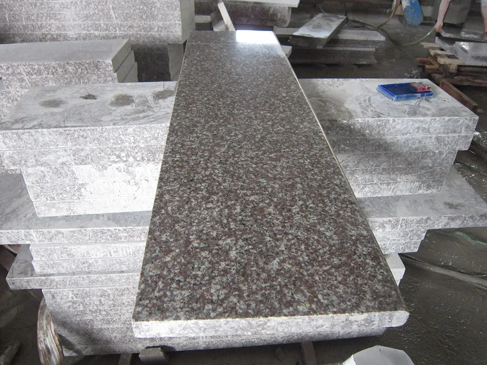 Polished Natural Stone Interior Granite Stair Step G664 Brown Granite Stair Design