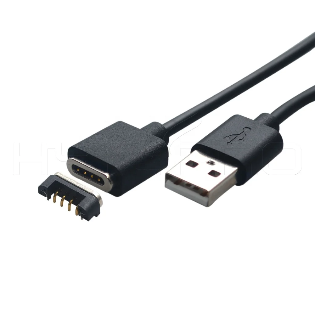 High speed charging pogo 4 pins connector power plug magnetic cable