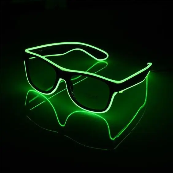 LED Glasses Light Up Shutter Shaped Sunglasses Neon EL Wire Glasses  in Dark Rave Costume Party