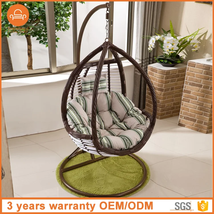 
Indian Style PE Rattan Bird Nest Balcony Outdoor Indoor Wicker Cocoon Hanging Swing Egg Chair 