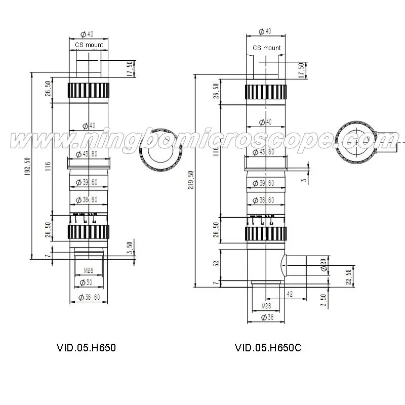 0.6X-5X PCB Inspection Monocular Video Inspection Microscope Zoom Lens