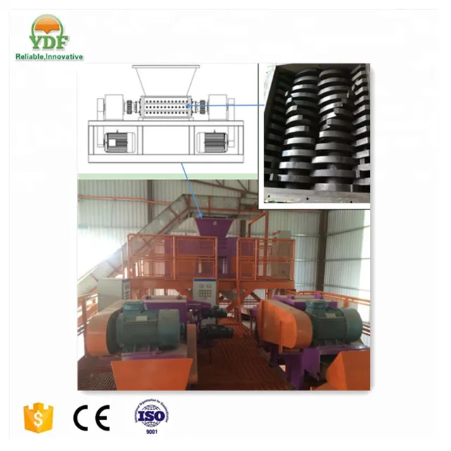 
dual-shaft palm efb shredder machine 