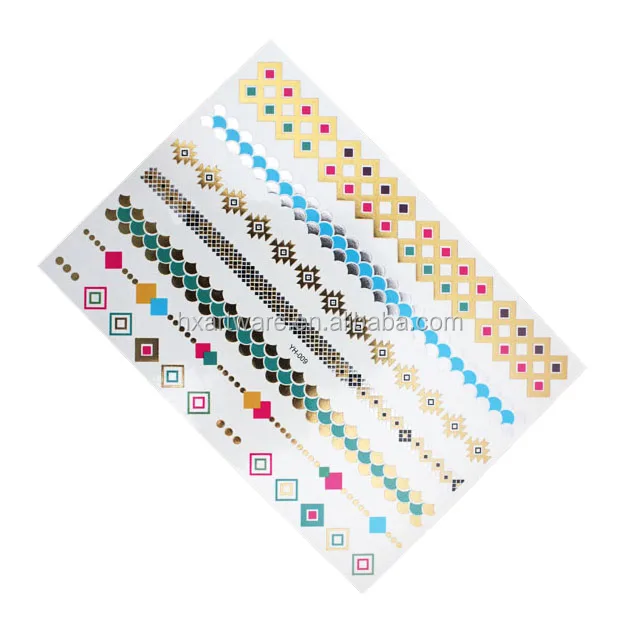 Fashionable Custom Gold Tattoo Flash Temporary Tattoo Sticker