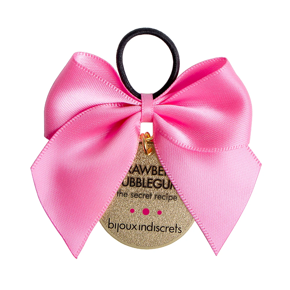 Custom solid perfume bottle packaging ribbon bow with elastic loop