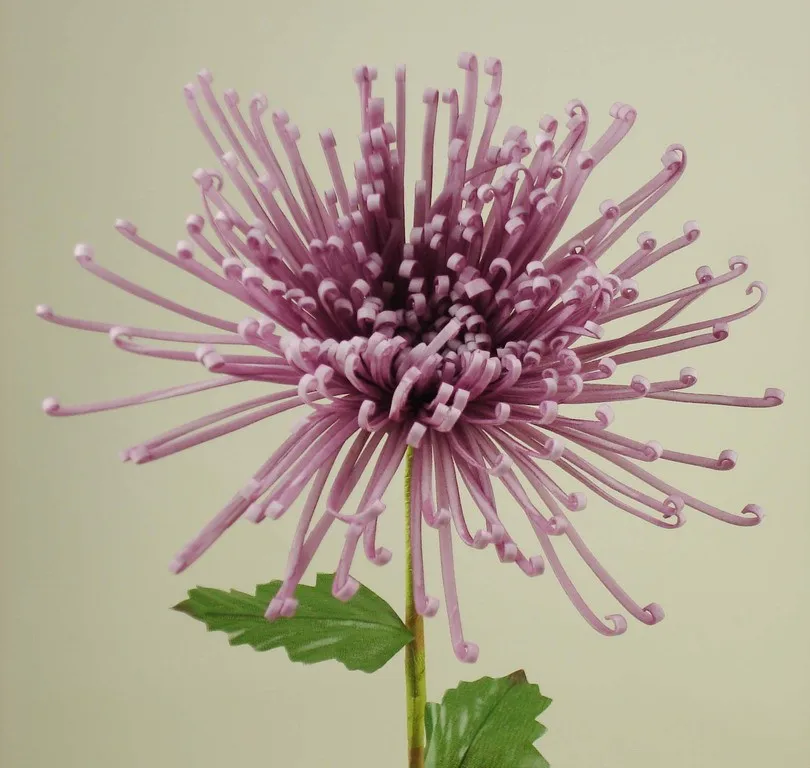 Artificial Foam Fuji Chrysanthemum Mum Pick W/Leaves Foam Flower