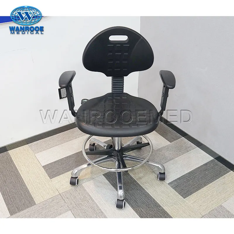 Hospital Doctor Rotation Stool Chair with Footrest and Armrest