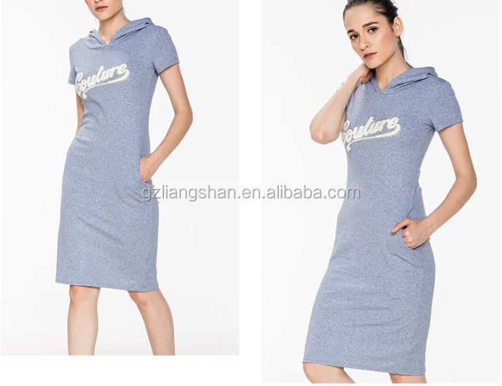 
Wholesale 2016 New Women Dress Cotton Short Sleeve Print Letter Casual Summer Dresses Plus Size Hoodie Bodycon Dress 