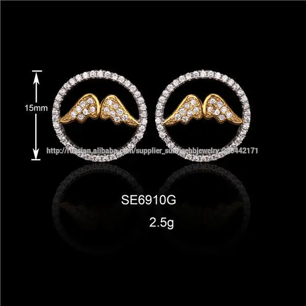 angel wings earrings 925 silver jewelry wholesale