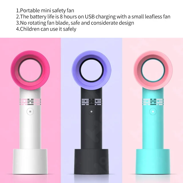 Bladeless Fan,Portable Mini Safety Fan,Plastic Fan