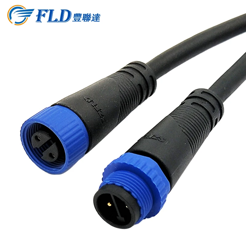 High Grade standard M15 waterproof cable connector two-Core Branch Box 2 Pin LED Screen Display connector