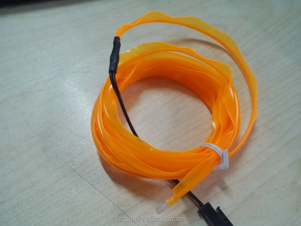 Умная Электролюминесцентная проволока с пластиковым швейным краем, 6 мм, легко устанавливается, новый цвет, оранжевый, желтый