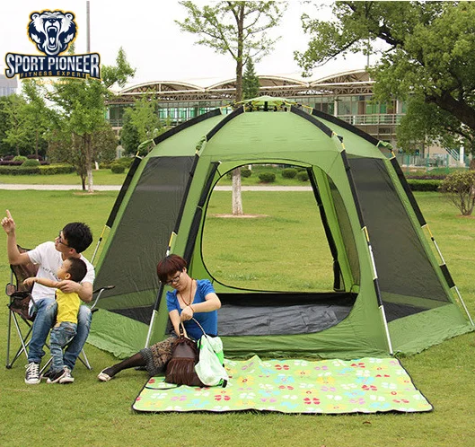 
Outdoor six angle 5-8 person family camping large tent 