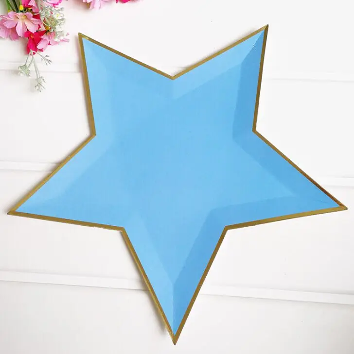 Twinkle Little Star Paper Plates Pink Rainbow Tableware Set Boy Girl Baby Shower Birthday Party Decoration Paper Star Plate