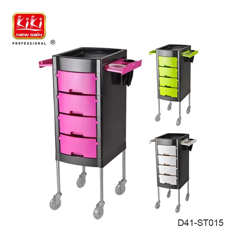 KIKI NEWGAIN Barber Hairdressing Lockable Cart Trolley Storage Beauty Hair Salon Trolley With 6 drawers 1 tray
