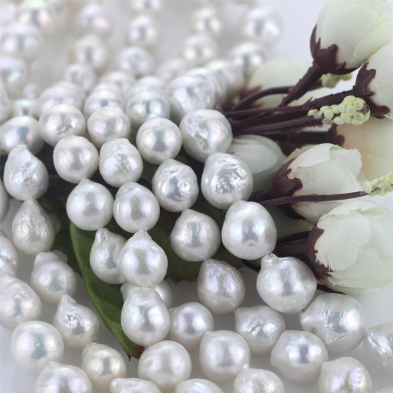 11-13MM big large size edison fresh water irregular baroque shape real freshwater cultured pearl bead strands